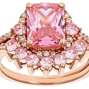Bella Luce Rose Gold Pink And White Gemstone Ring